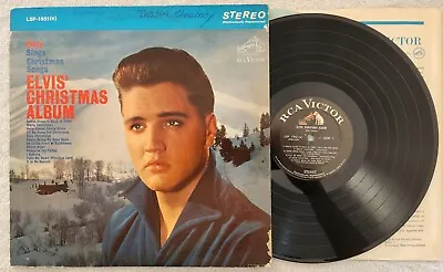 ELVIS Vintage Vinyl Record  ELVIS' CHRISTMAS ALBUM  (1964) LP LSP-1951(e)  • $7