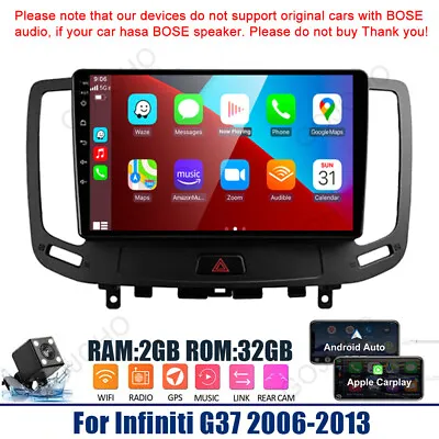 Android 13.0 Car Stereo Radio Navi Player GPS CarPlay For 2006-2013 Infiniti G37 • $201.59