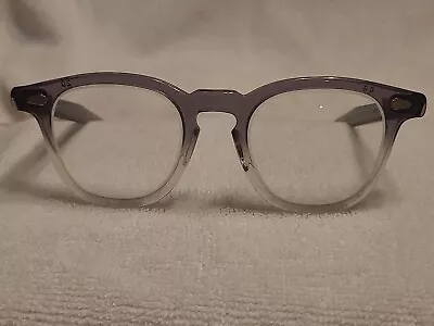 Vintage 1950s Smoke Gray And Clear Rimmed Eyeglasses. American Optical? • $39.50