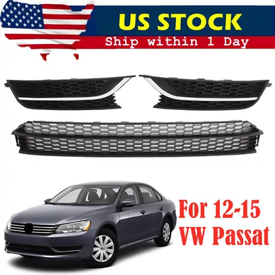 Fit For Volkswagen Passat 2012-2015 Front Lower Grille & Fog Light Covers Bezel • $72.99