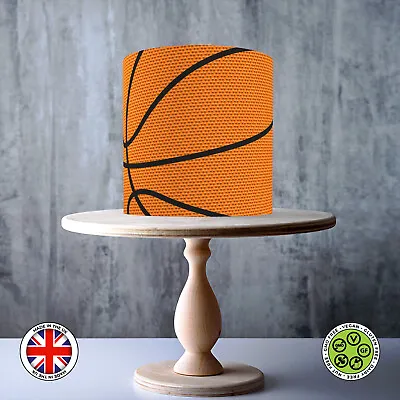 Basketball Pattern Rubber Texture Wrap Around Edible Cake Topper ICING/WAFER • £7.79