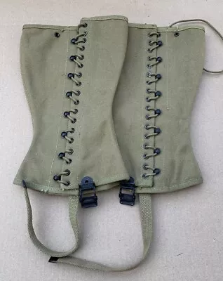 WWII US Canvas Boot Leggings Size 3R 1942 Dated • $29.99