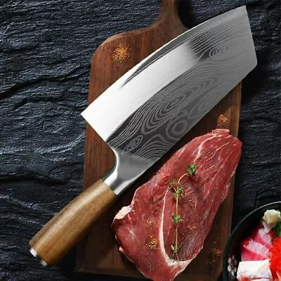 Cleaver Knife Chopper Master Chef Meat Bone Butcher Kitchen Stainless Steel AU • $65.99