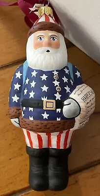 VAILLANCOURT VFA Blown Glass Civil War Santa Christmas Ornament Harper's Patriot • $80