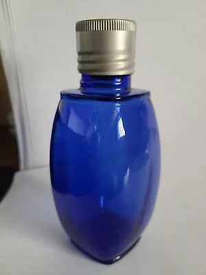 Vintage U.d. Co Bromo Seltzer Cobalt Blue Glass Bottle W Metal Cap Lid 6  Tall  • $24.99