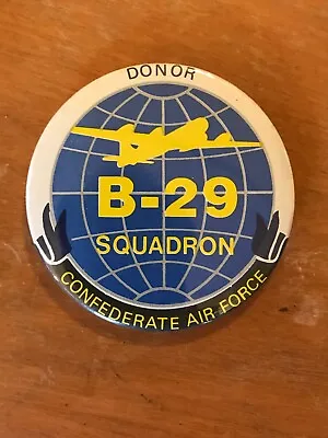 Vintage B-29 Squadron Confederate Air Force Donor Button Pin 3  • $3.99