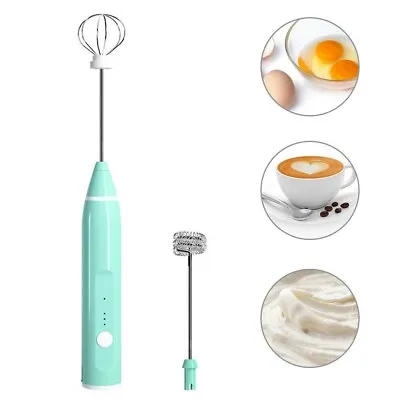 £9.99 • Buy Milk Frother USB Electric Egg Beater Mixer For Coffee Drink With 2 Whisk Heads