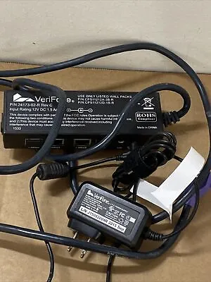 Verifone Multiport Ethernet Switch Cable Purple 24173-02-R W/Power Adapter • $12.34