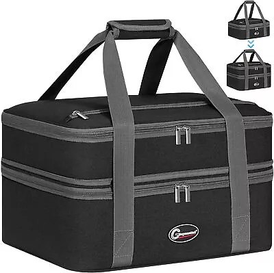 Double Casserole Carriers For Hot Or Cold Food Expandable Insulated Picnic • $78.98