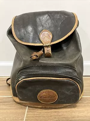 Vintage Eddie Bauer Black And Brown Leather Backpack • $20