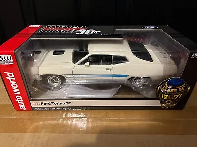Autoworld 1/18 Model Car 1971 Ford Torino GT Wimbledon White Real Rubber Tires • $109.99