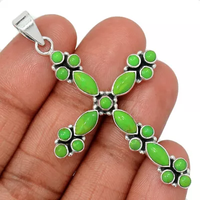 Cross - Composite Kingman Green Mohave Turquoise YT11 Silver Pendant CP42071 • $23.99