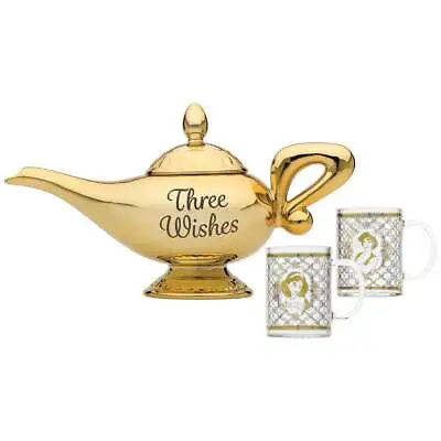 NEW Disney Aladdin Lamp Tea Pot And Glasses Set • $106