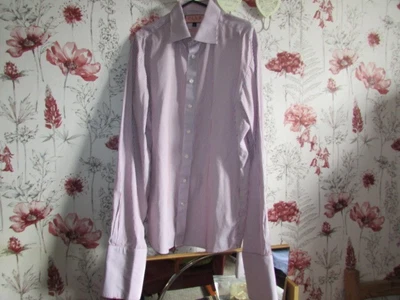 £2.99 • Buy Thomas Pink Dress Shirt Size 16” Red White Striped Cotton Slim Fit Mens
