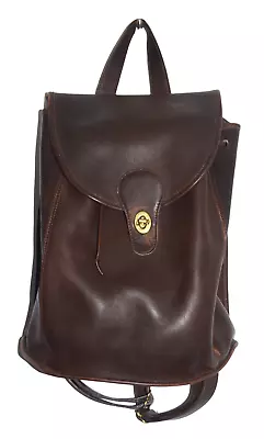 COACH Backpack Bag Purse Brown Leather DCM 9943 Vintage Hobo Hippie • $199.99