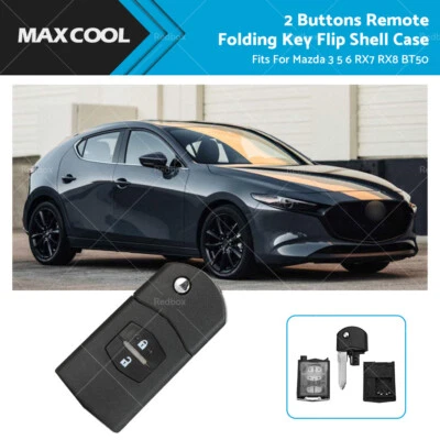 $13.69 • Buy 2 Button Remote Flip Key Casr Shell Suit For Mazda 3 5 6 RX7 RX8 BT50 For 1Pc