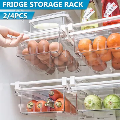 $28.99 • Buy Refrigerator Food Storage Box Rack Fridge Drawer Shelf Kitchen Organizer Bins AU