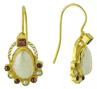 Sotherby Pearl And Garnet Earrings: Museum Of Jewelry • $124.95