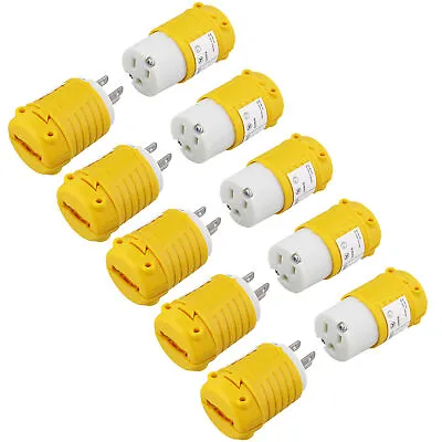 BISupply Electrical Plug Replacement - 125V 15 Amp Female And Male Plug End 5pk • $27.99