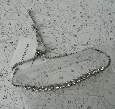 I.N.C. Rhodium Silver Tone Crystal Accent Slide Bracelet • $12.20