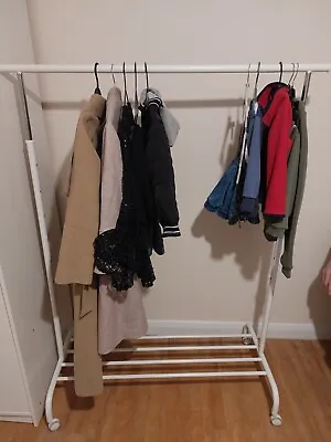 White Clothing Rail On Wheels From Ikea • £9.50