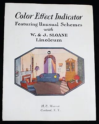 W & J Sloane Linoleum Floors Advertising Color Wheel Brochure Guide 1927 Vintage • $9.99