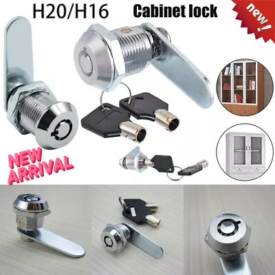 Cylinder Safe Cam Locks Tool Box Table File Drawer Desk Locker Set With 2 Keys • £4.26