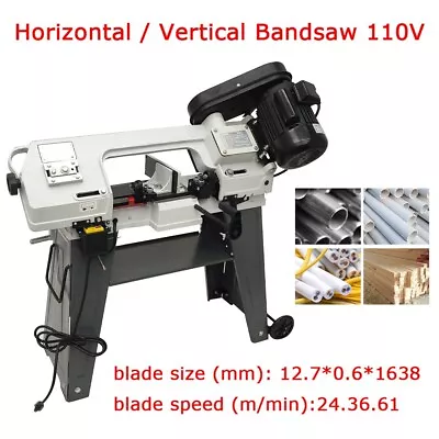 Horizontal/Vertical Bandsaw 110V Variable Speed Metal Cutting Band Saw Cutter US • $638