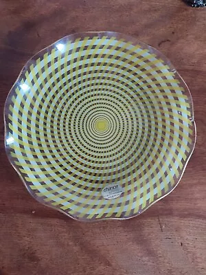 Vintage Chance Lemon Swirl Ruffle Edged Cake Plate • £11