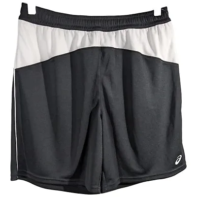 Asics Mens Volleyball Training Shorts Size M Medium Black White X-Over • $21.23