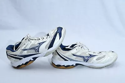 Mizuno Womens 9 Wave Spike11 White Blue Volleyball Shoes • $24.99