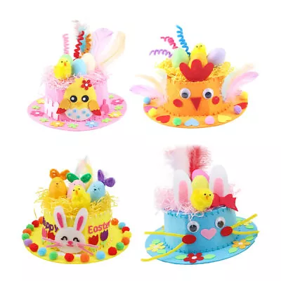 DIY Easter Hat Kit Bunny Egg Material Kit Handmade Children Non Woven Fabric Cap • $13.96