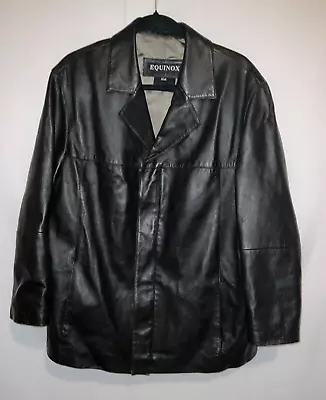 Equinox Vintage Black Lamb Leather Jacket Men's XL (Small Tear) • $28