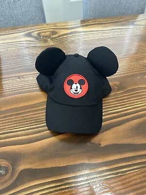 Adult Disney Wink Mickey Mouse Ears Strapback Adjustable Black Baseball Hat Cap • $13.99