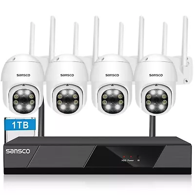 WiFi CCTV Security Camera System Kit 3MP Wireless PTZ Audio Surveillance Camera • $209.97