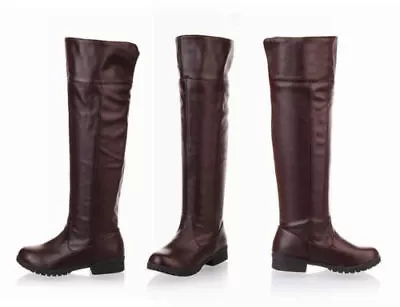 Cosplay Attack On Titan Shoes Unisex Boots Flat Knee High Stretch Riding Boot  • $66.75