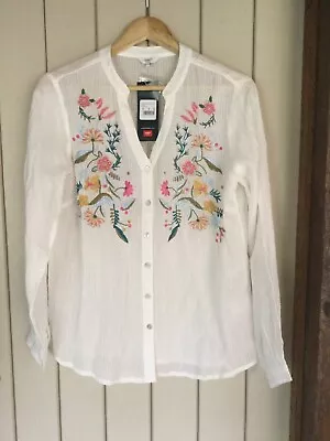 NWT Ladies Cotton Traders Multicoloured Embroidered Blouse Size 12 • £10