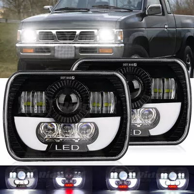 $59.99 • Buy Pair 7x6  5x7  LED Headlight DRL Hi/Lo Beam For Nissan Pickup Hardbody 240SX D21