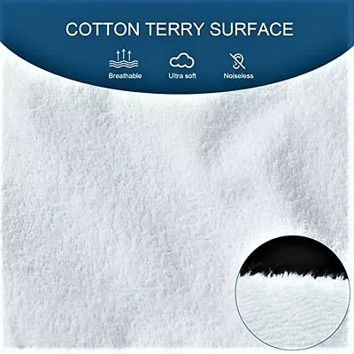 Terry Towel Mattress Protector Fitted Bed Sheet Cover All Sizes Waterproof • £7.47