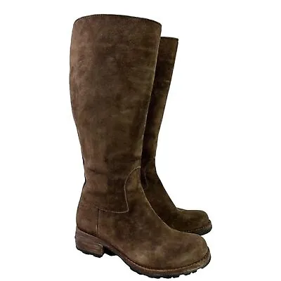 Ugg Australia 5518 Broome Women's Brown Genuine Leather Tall Side Zip Boots Sz 5 • $51.75