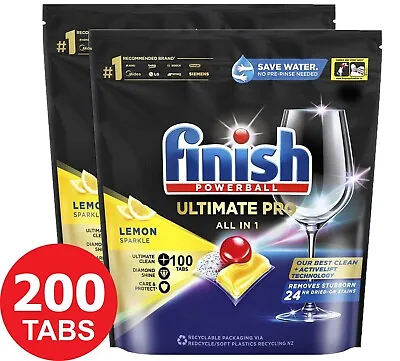 2 X Finish Dishwashing Tabs Tablets Powerball Ultimate Pro Lemon Sparkle 100pk • $120