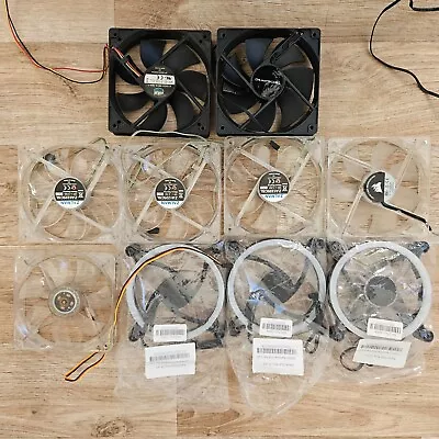 10x 120mm PC Case Fan Bundle - Zalman Cooler Master RGB Techware Black Clear • £29.99