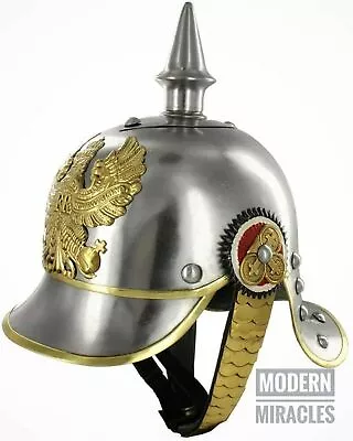 German Pickelhaube Helmet Prussian WW1 Helmet Long Spike Cosplay Halloween Gift • $226.23