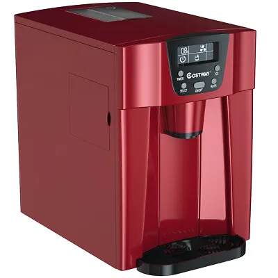 2 In 1 Ice Maker Water Dispenser Countertop 36Lbs/24H LCD Display Kitchen Red • $179.95