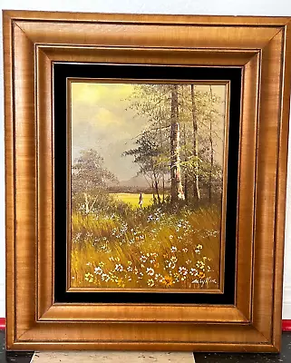 Oil Painting By G. Lytton Girl In Field Vintage Wood Frame • $119