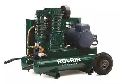 Rolair 5 Hp 230V 18.8 Cfm@90Psi 9 Gall Twin Tank Constant-Run Compressor • $2153