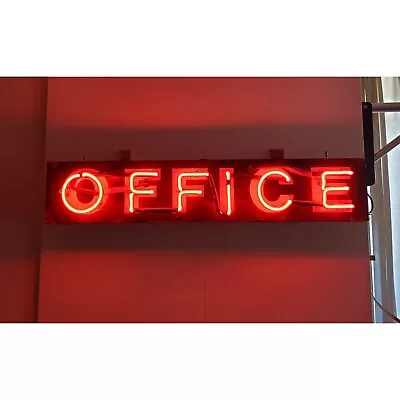 Vintage Large Mid-Century Red Neon Motel Office Wall Sign WORKING • $2913.12