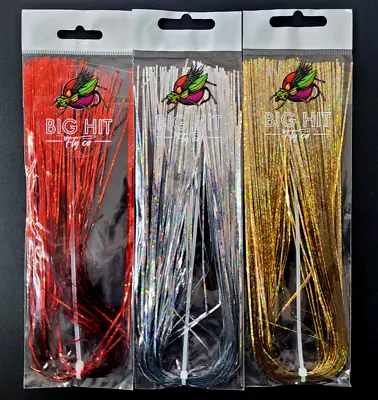 HOLOGRAPHIC TINSEL FLASHABOU - 1mm - 3 COLOR PACK - Fly Tying Material - FLASH • $7.99