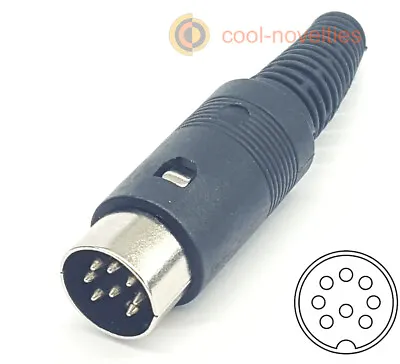 8 Pin Din 270° Male Plug Connector For Audio Equipment & Vintage Computer System • £3.49