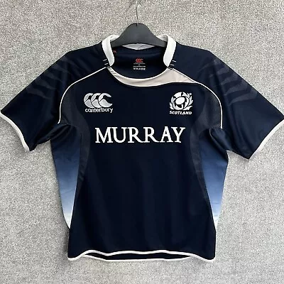 Scotland Rugby Shirt Mens Large Jersey Home Canterbury XL RBS 2010/11 Navy Blue • £39.99